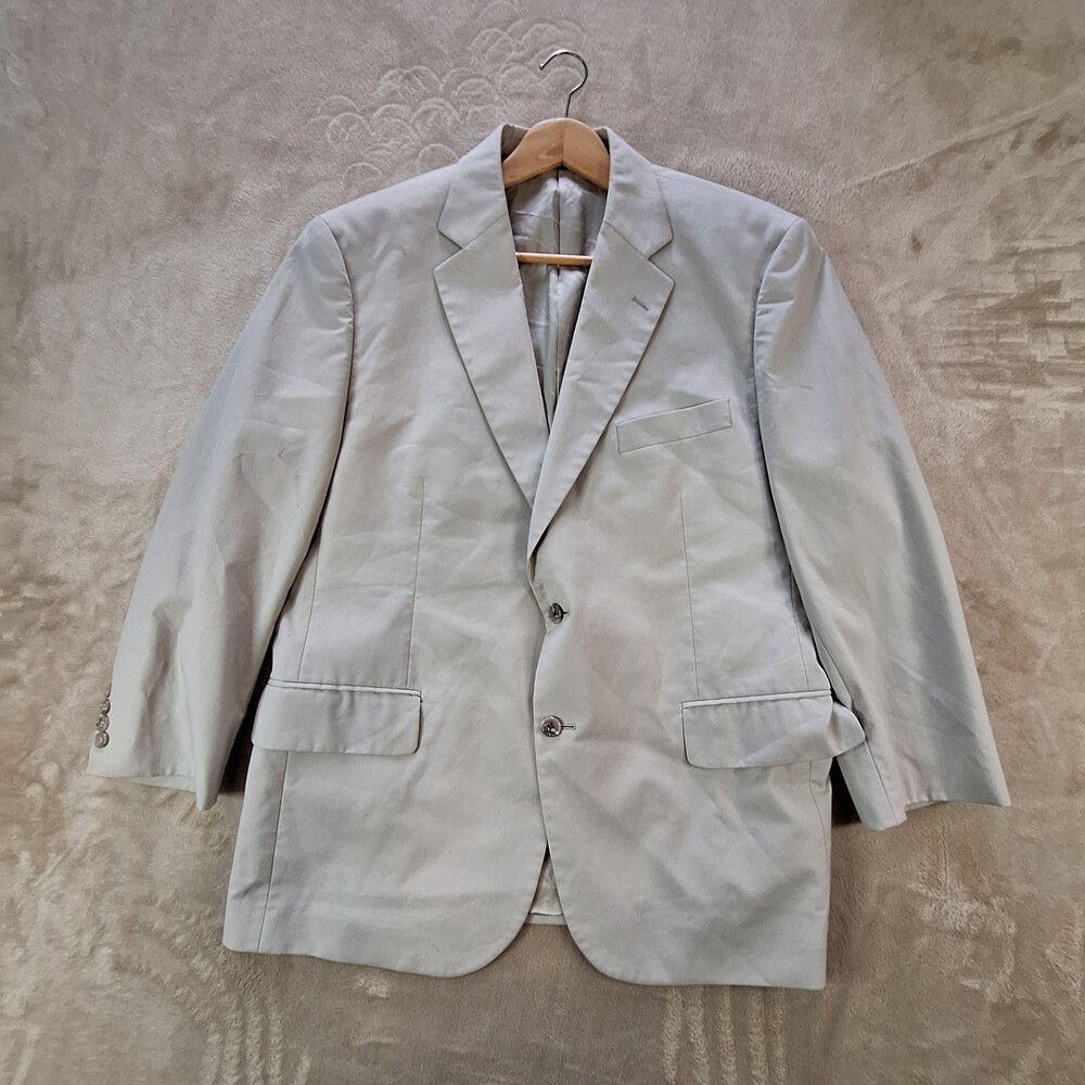Brooks Brothers 346 Sport Coat Mens 42 Short Beige Cotton Single Vent 2 Btn